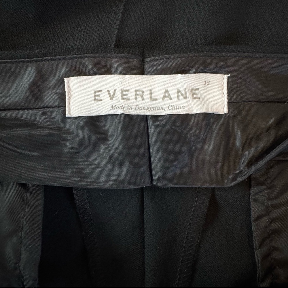 Everlane Women's Black Wool Slouchy Wide Leg Trouser Pants Size 12 - Picture 7 of 8